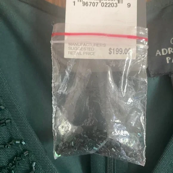 Beaded Long Gown with Flutter Sleeves in Emerald - Mother of the Bride Dress - Picture 6 of 6